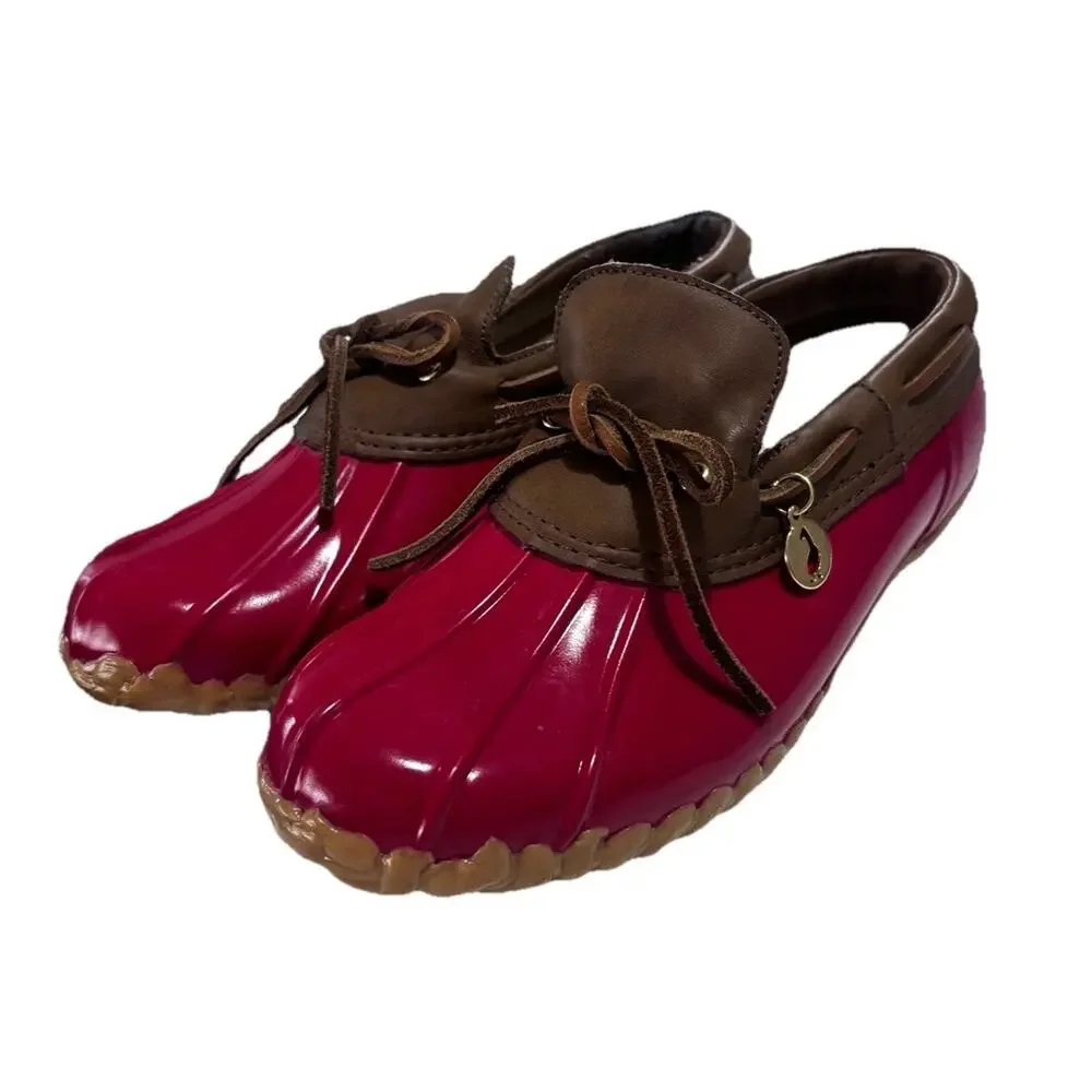 Vtg Sporto Originals Duck Shoes Women's Sz 7 Red Low-Top Boat Shoes Aroostic